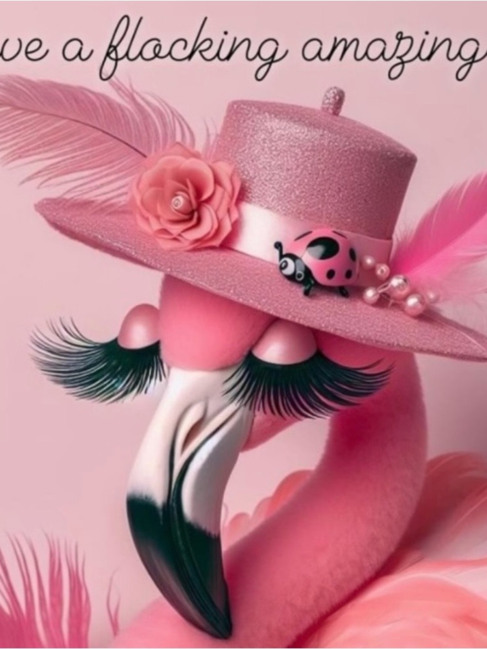 Pink Flamingo faux Novelty Hat -plus flamingo basket !!so flocking cute🦩🦩🦩 - Picture 3 of 16